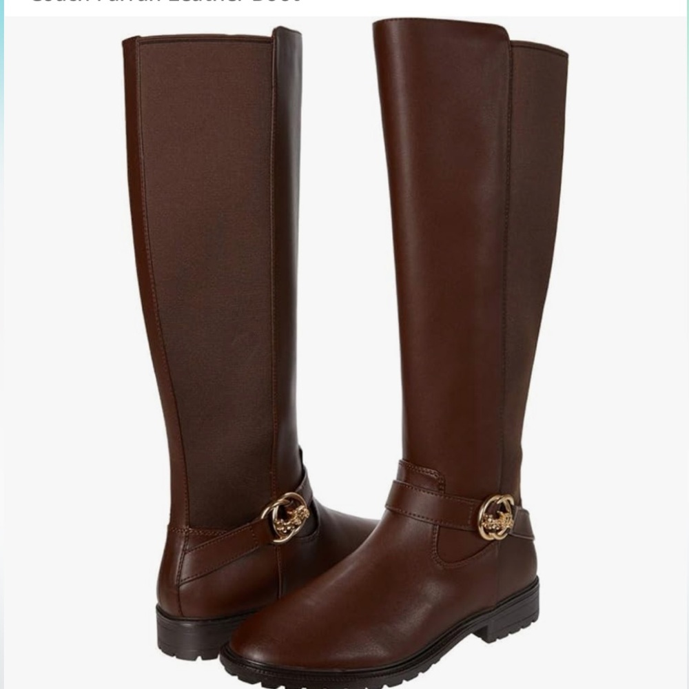 New COACH Farrah Leather Boots
Walnut  Size 11
